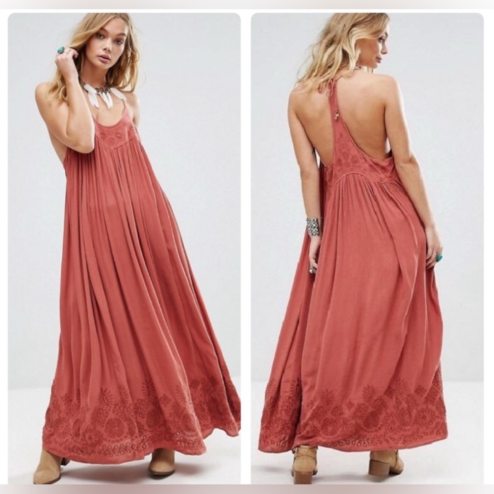 ⭐️Free People Embroidered Elaine Maxi Slip/Dress